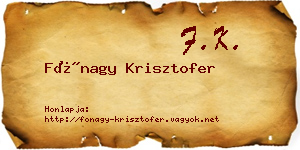 Fónagy Krisztofer névjegykártya